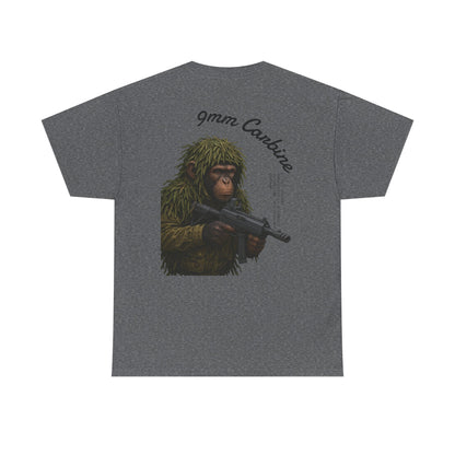 9MM Carbine Monkey Tee / 100% Cotten, Knitted Collar,