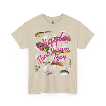 Wiggle that worm boy tee - Its not the size of the worm, its the way you wiggle it tee
