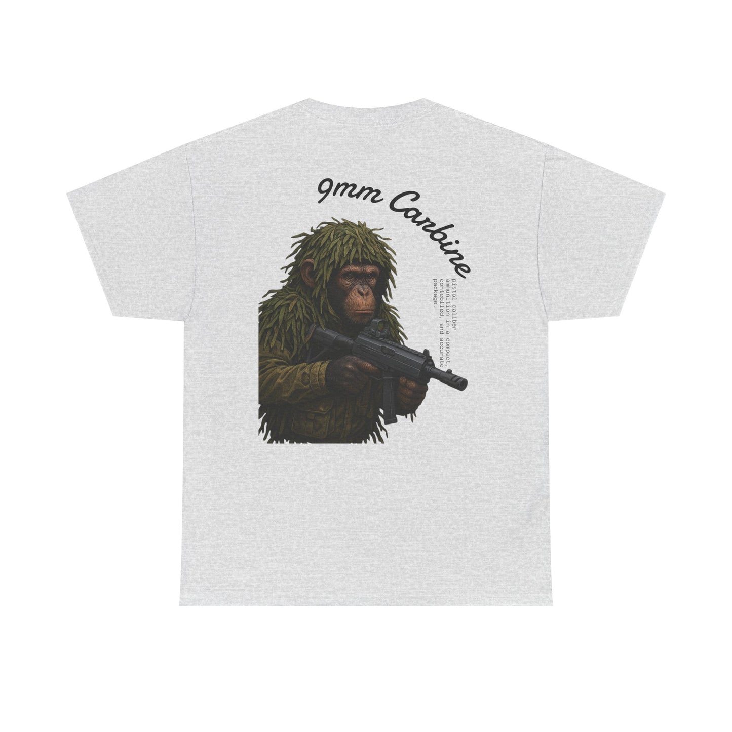 9MM Carbine Monkey Tee / 100% Cotten, Knitted Collar,