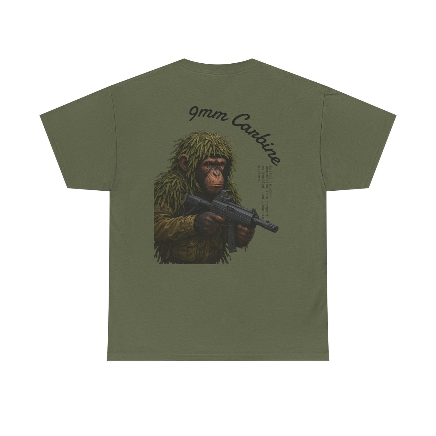 9MM Carbine Monkey Tee / 100% Cotten, Knitted Collar,