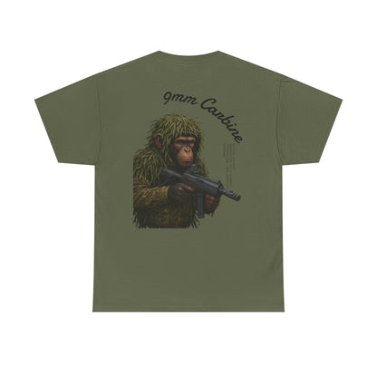 9MM Carbine Monkey Tee / 100% Cotten, Knitted Collar,
