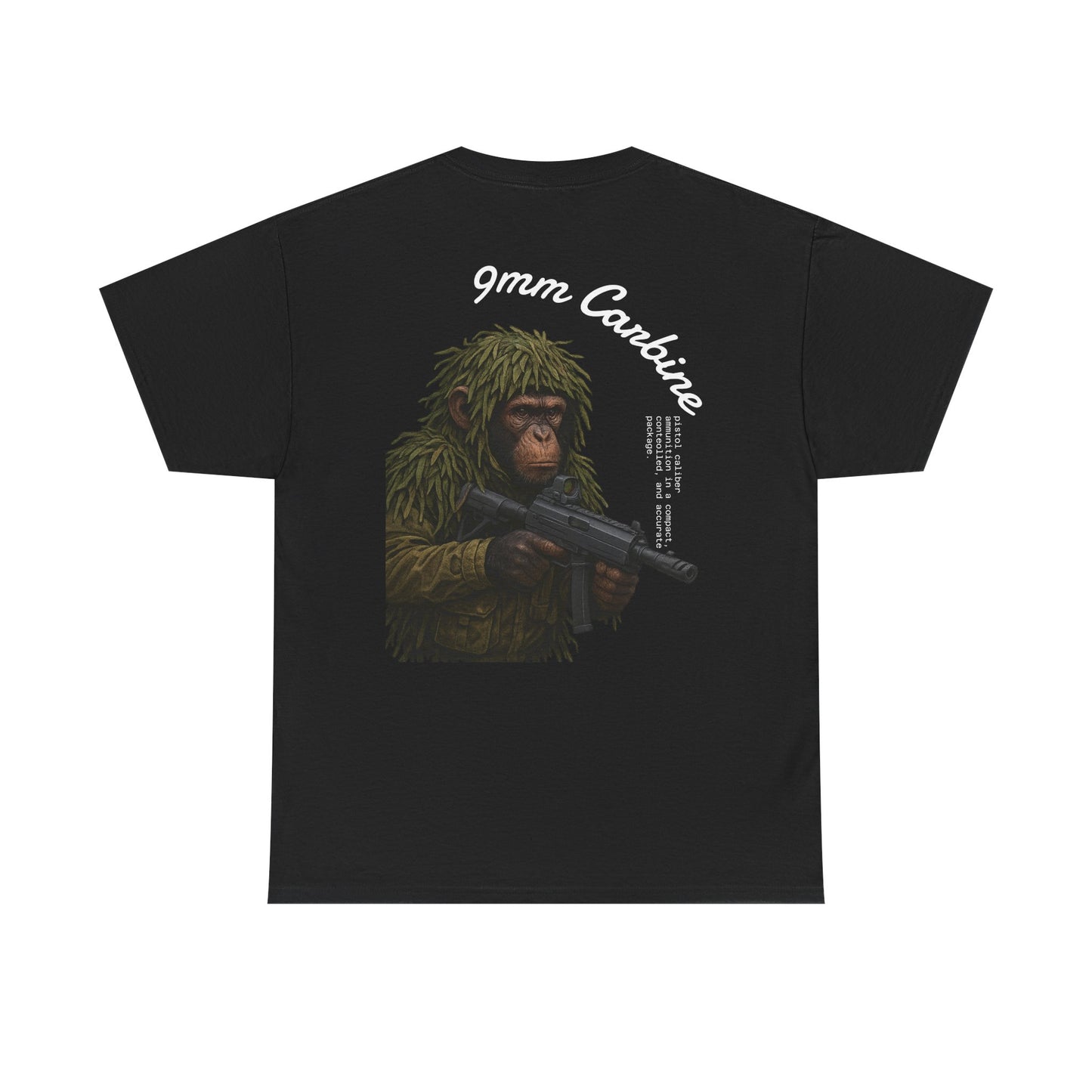 9MM Carbine Monkey Tee / 100% Cotten, Knitted Collar,