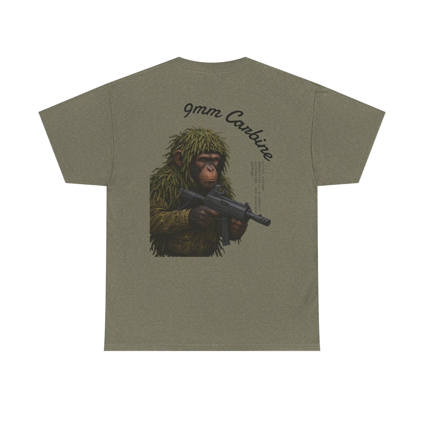 9MM Carbine Monkey Tee / 100% Cotten, Knitted Collar,