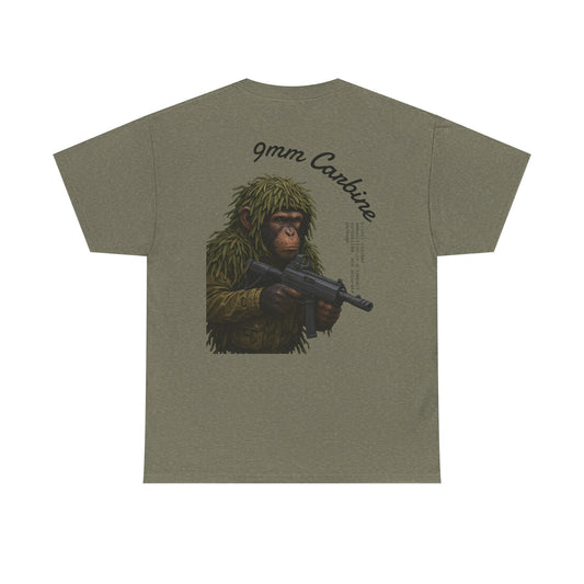 9MM Carbine Monkey Tee / 100% Cotten, Knitted Collar,