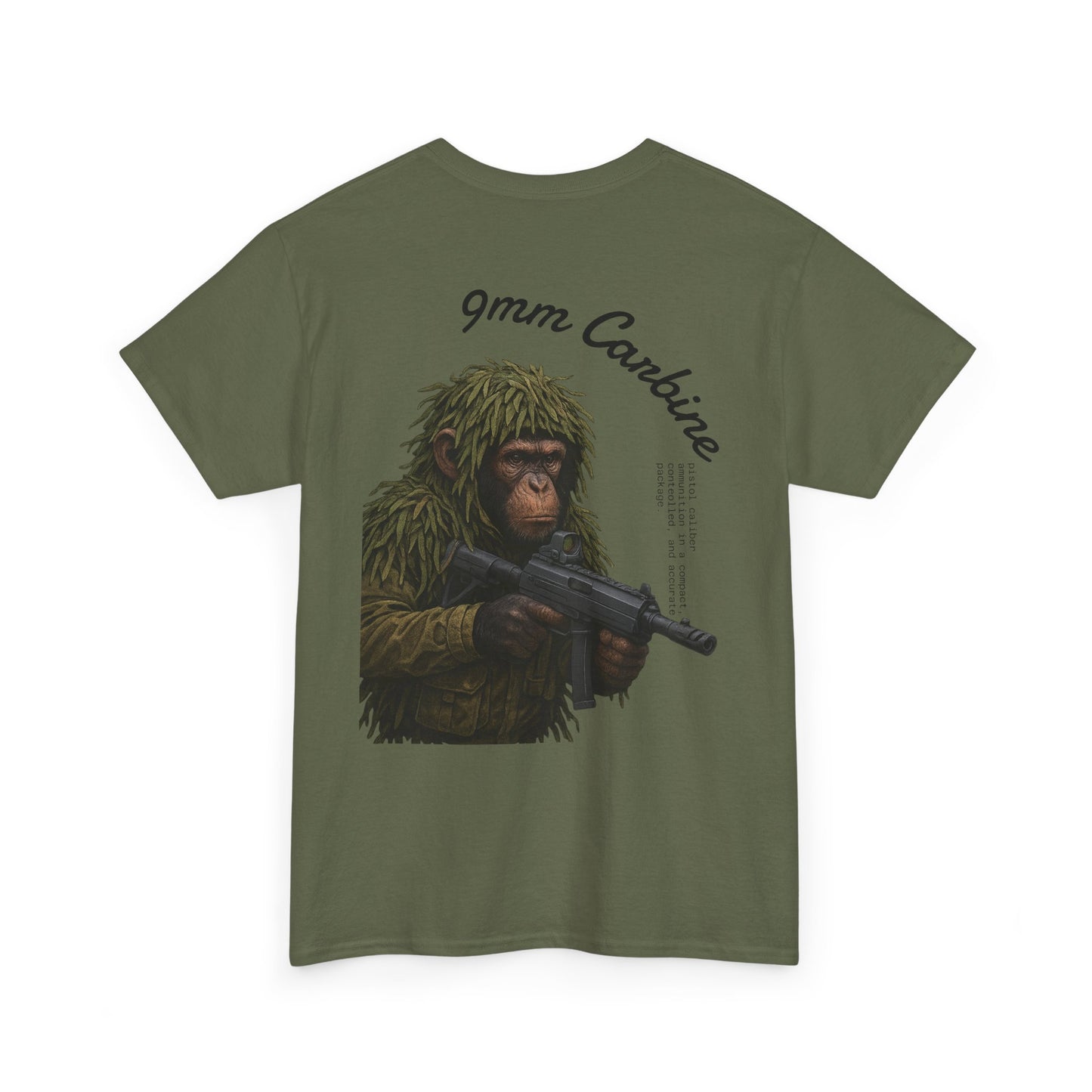 9MM Carbine Monkey Tee / 100% Cotten, Knitted Collar,