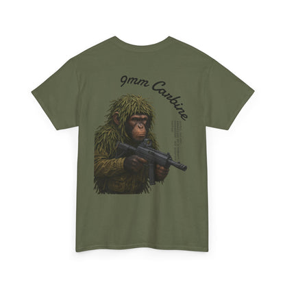 9MM Carbine Monkey Tee / 100% Cotten, Knitted Collar,