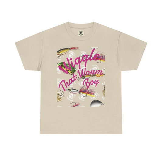 Wiggle that worm boy tee - Its not the size of the worm, its the way you wiggle it tee
