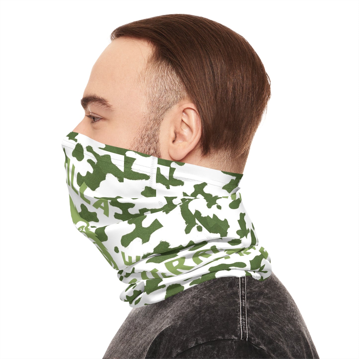 Neck Gaiter — Green Camo 'Guerrilla Warfare' Gorilla Face Tactical Face Mask midweight