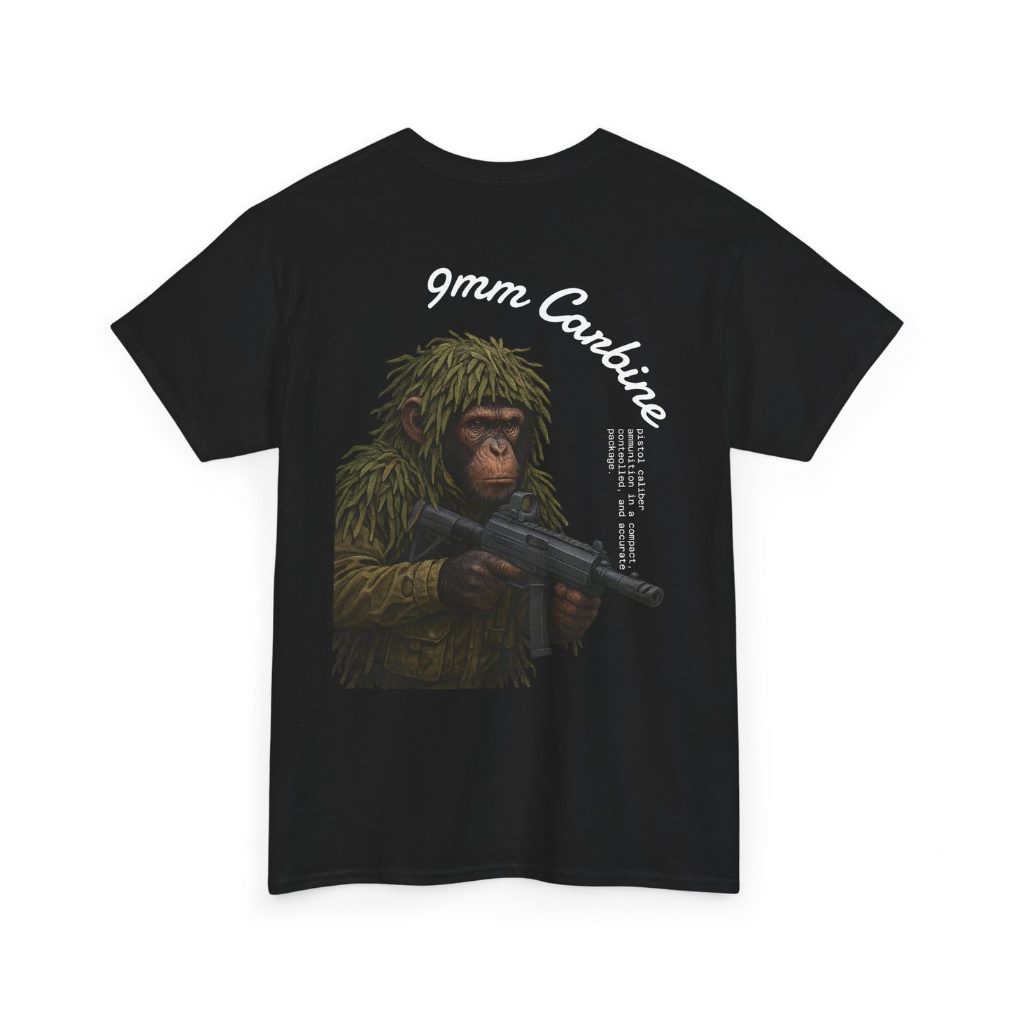 9MM Carbine Monkey Tee / 100% Cotten, Knitted Collar,