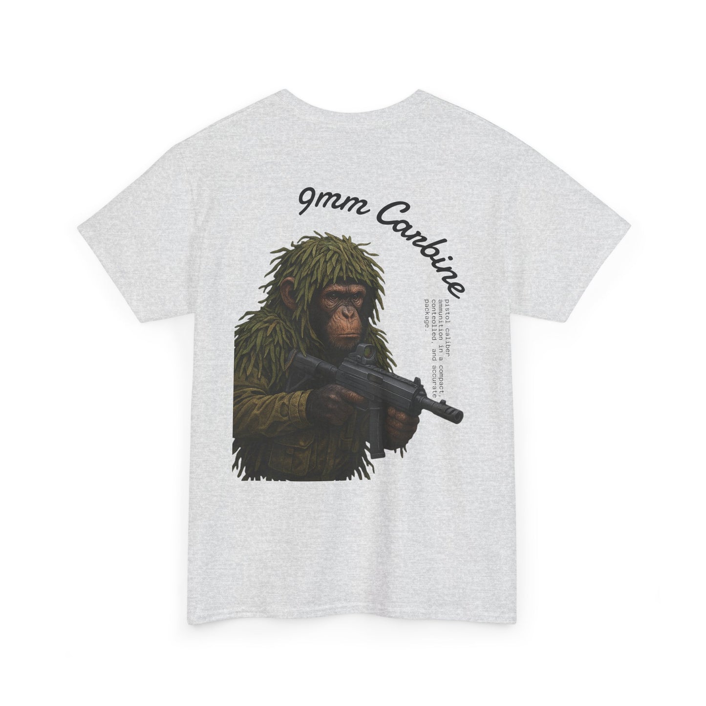 9MM Carbine Monkey Tee / 100% Cotten, Knitted Collar,