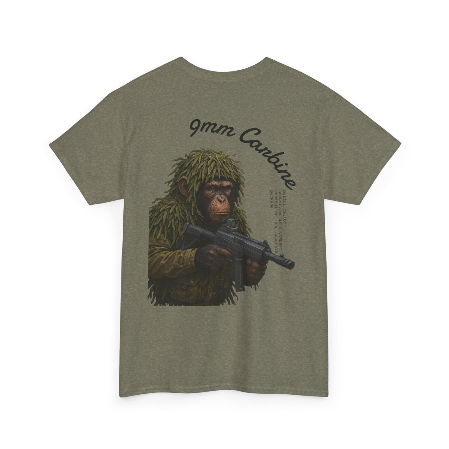 9MM Carbine Monkey Tee / 100% Cotten, Knitted Collar,