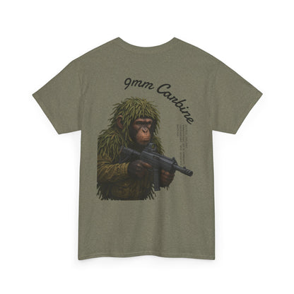 9MM Carbine Monkey Tee / 100% Cotten, Knitted Collar,
